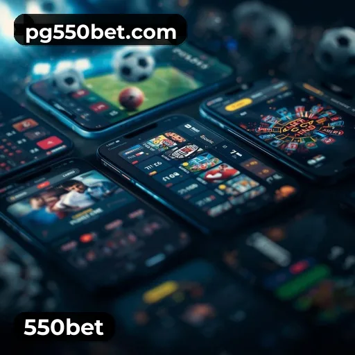 App 550bet para iOS e Android — interface mobile, login biométrico e PIX integrado